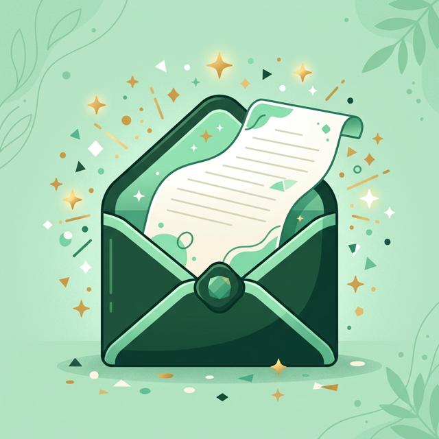 Decorative envelope with sparkles
